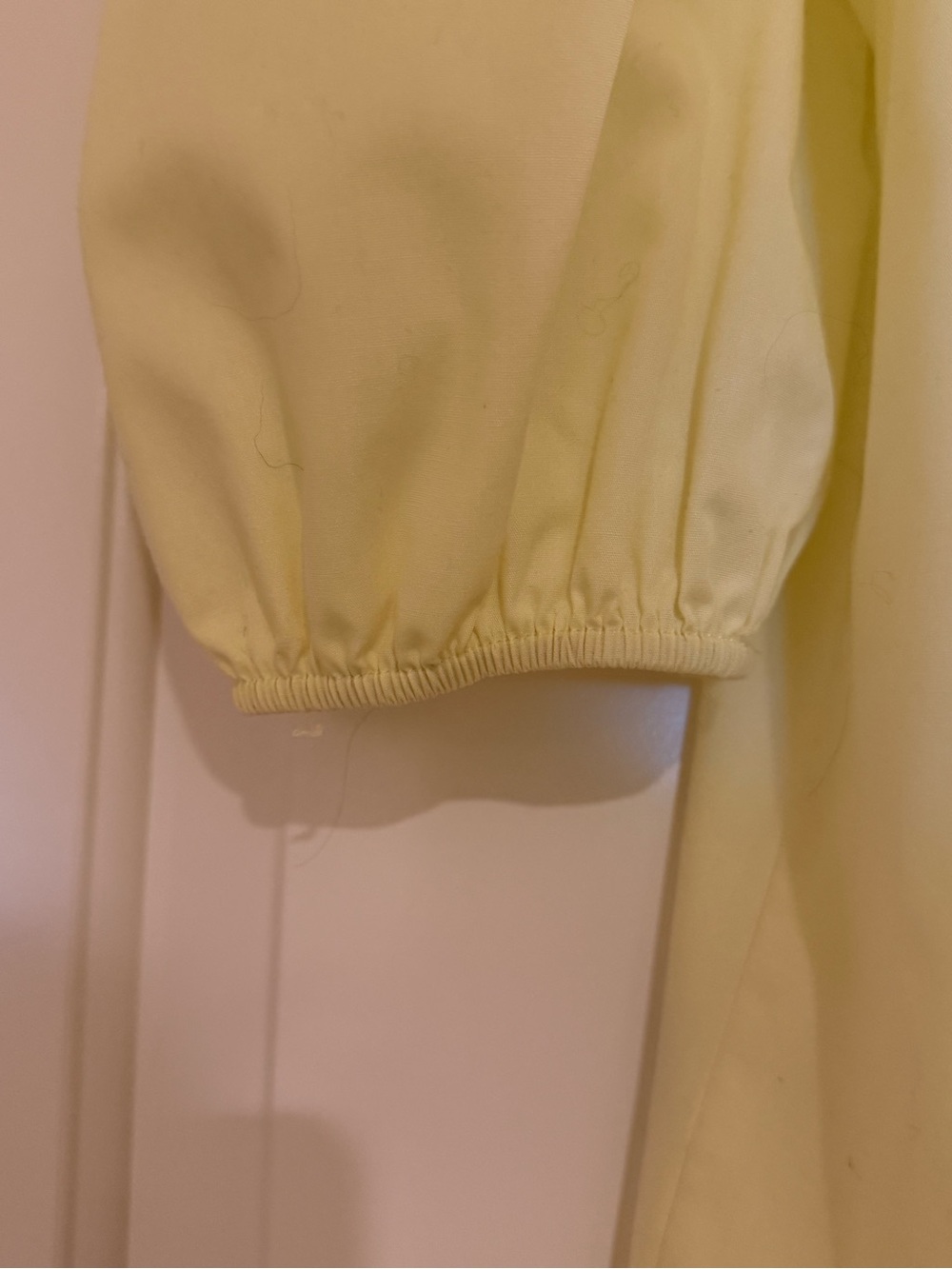 Women’s Light Yellow Smocked Button-Up Blouse - Picture 4 of 7